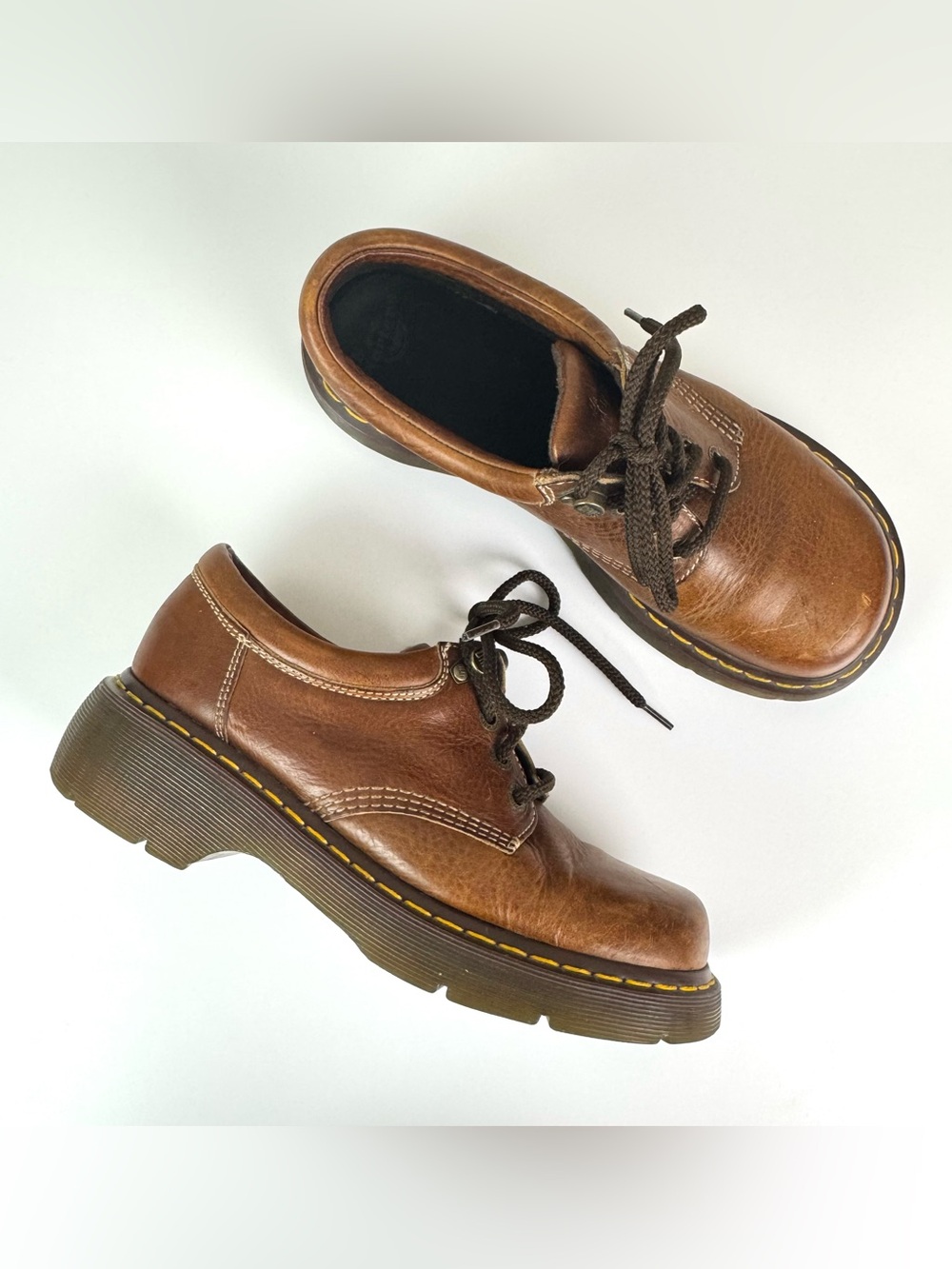 Dr. Martens Vintage 3A80 Oxfords Brown Leather Chunky Lace Up Size Women’s US 10